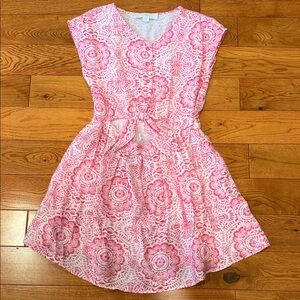 Zara Pink Patterned Kids Summer Sleeveless Dress Peekaboo Tummy